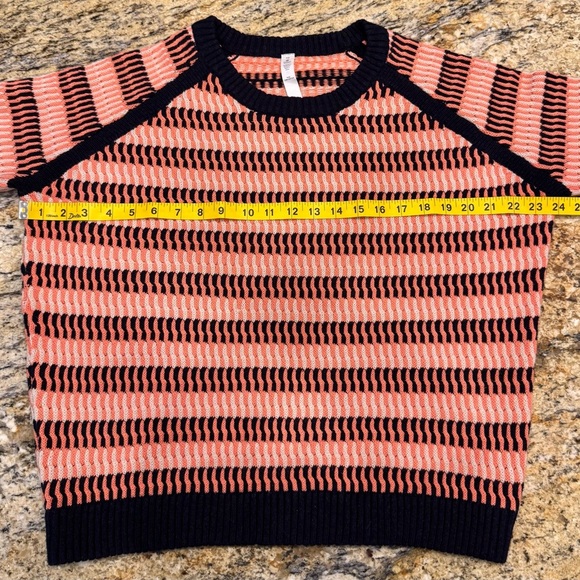 Lululemon Womens Size 10 Orange & Blue Knit Devi Crewneck Pullover Sweater - Picture 7 of 8